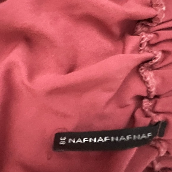 EUC NAF NAF Paper Bag Style Skirt in Dark Coral, Medium - Picture 3 of 4